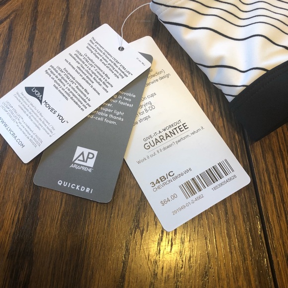 Athleta | Chevron Bikini-Whi Top | NWT 34 B/C - Picture 5 of 6